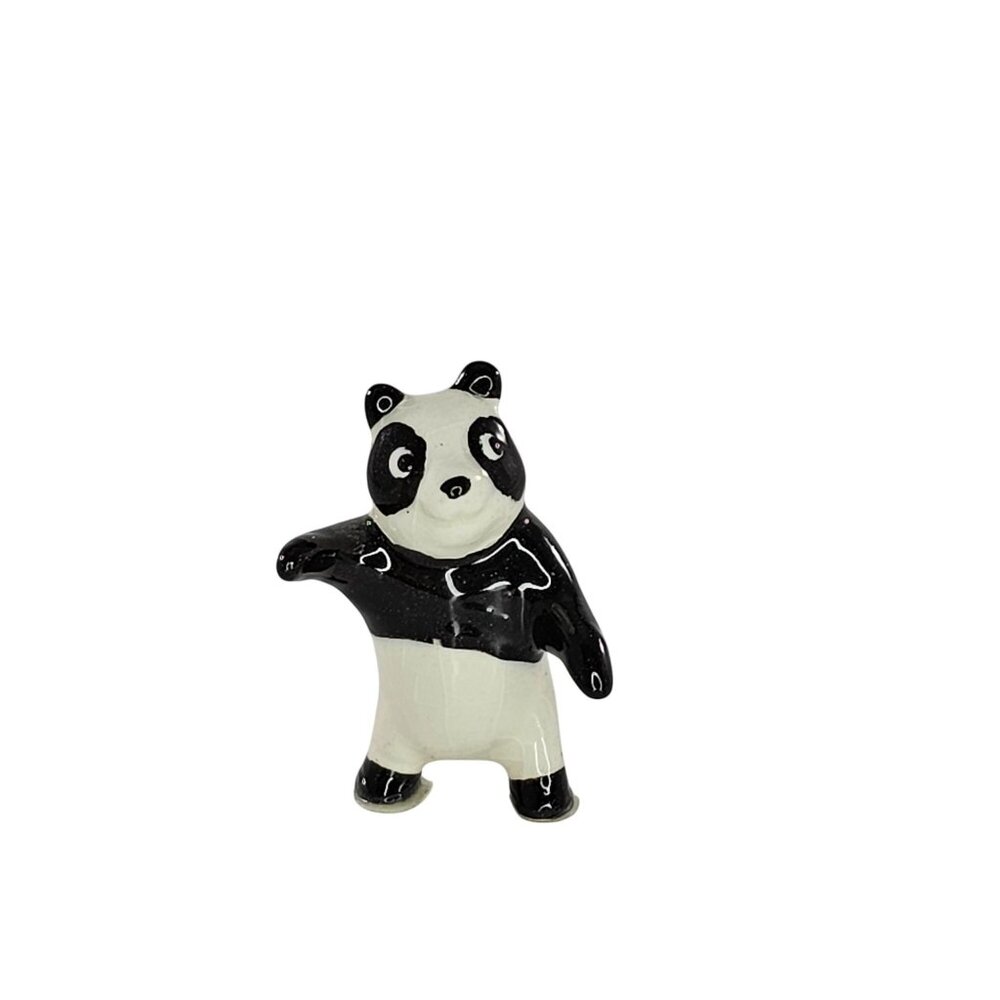 Vintage Hagen Renaker Miniature Panda Bear Figurine Arm Up Standing On 2 Legs